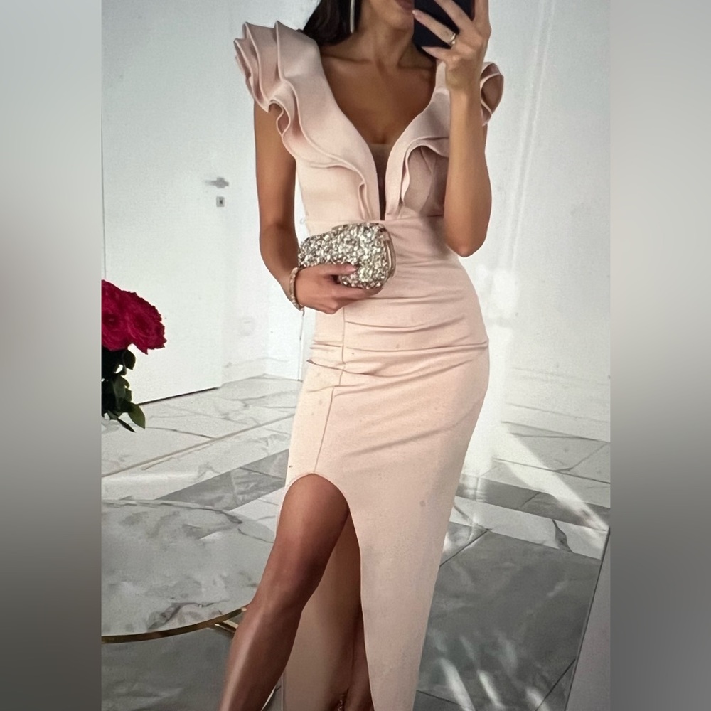 V-neck Slit Dress